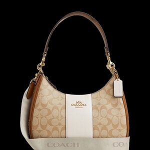 Coach Teri Hobo In Signature Canvas With Stripe
